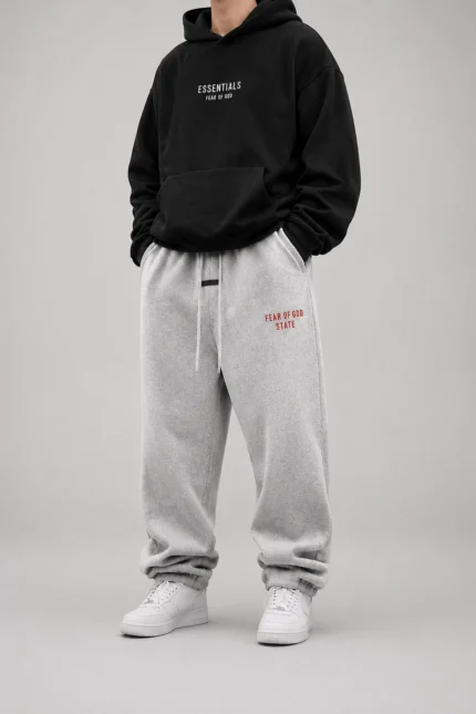 Essential Dark Heather Sweatpants Full Look