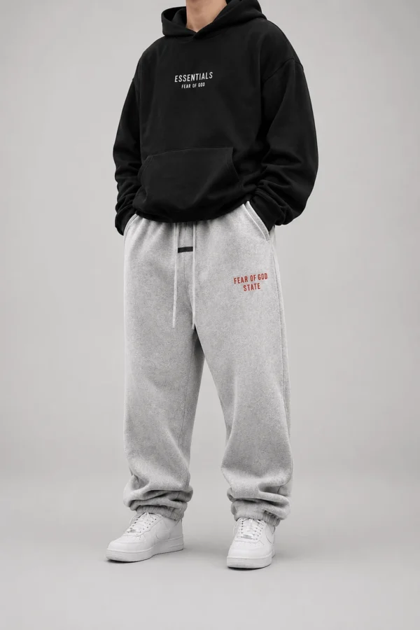 Essential Dark Heather Sweatpants Full Look