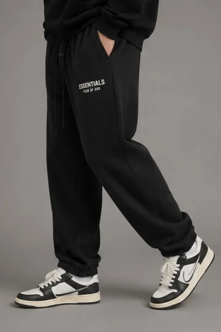 Essentials Classic Black Sweatpants Full Look