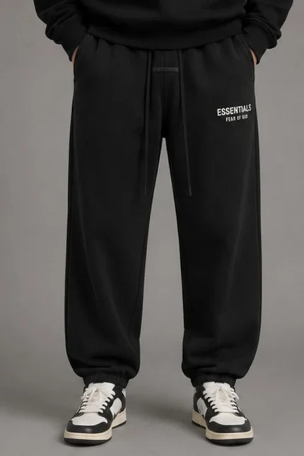 Essentials Classic Black Sweatpants Full Look