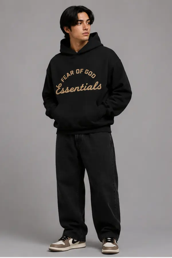 Essentials Hoodie (40) Essentials Faded Black Hoodie - Image 1