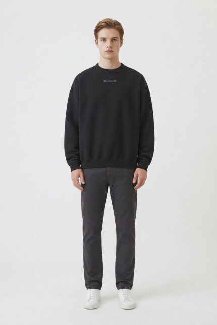 ssentials 90s Crewneck SweatShirt Black
