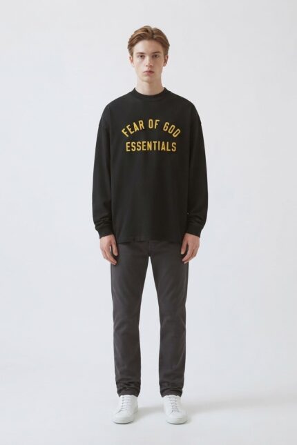 Essentials Mens Jersey LongSleeve Black